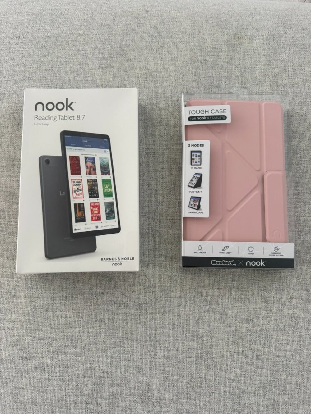 Nook Reading Tablet 8.7 (Lenovo Tab K9) + Mustard Origami Tough Case (NIB)